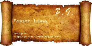 Peszer Iduna névjegykártya